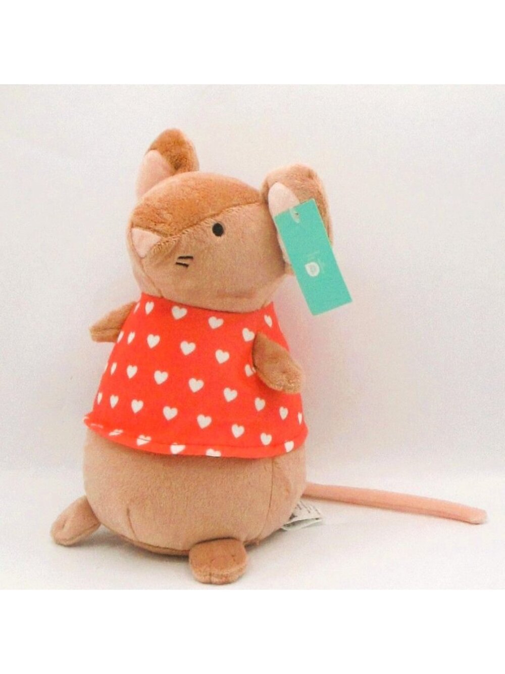 Pillowfort Mouse Plush Pillow 9" With Red Heart Shirt - Soft Polyester Stuffed A